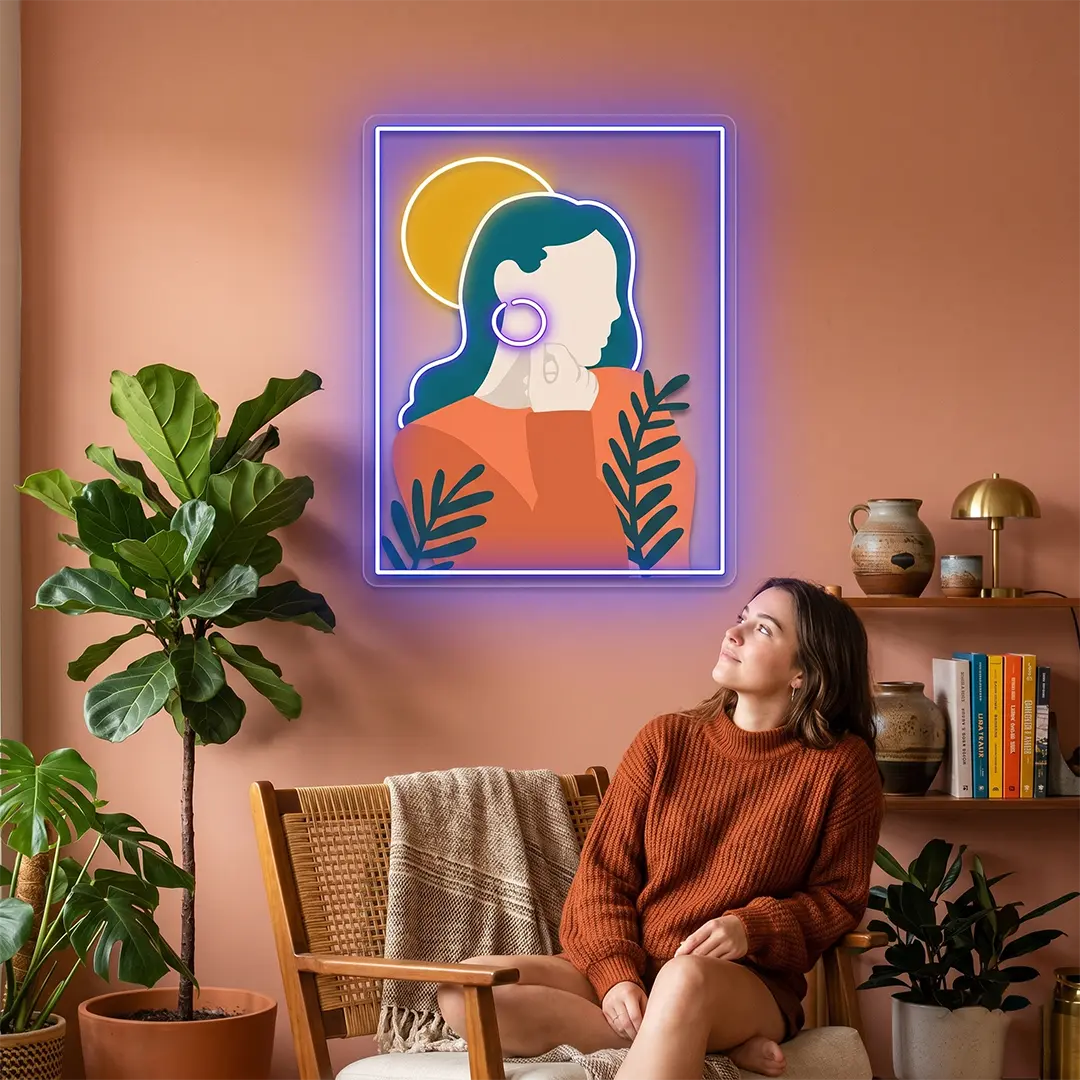 Calm Aura Abstract Neon Artwork Sign
