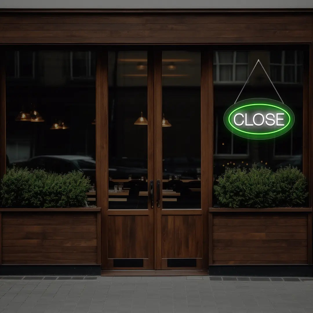 Oval Close Neon Sign