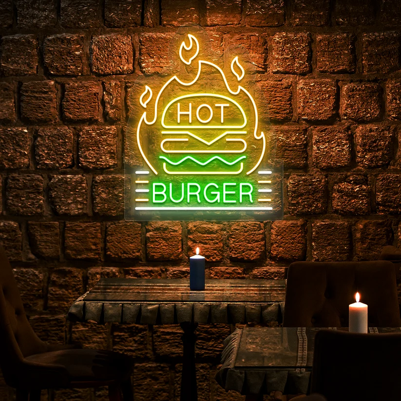 Hot Burger Neon Sign