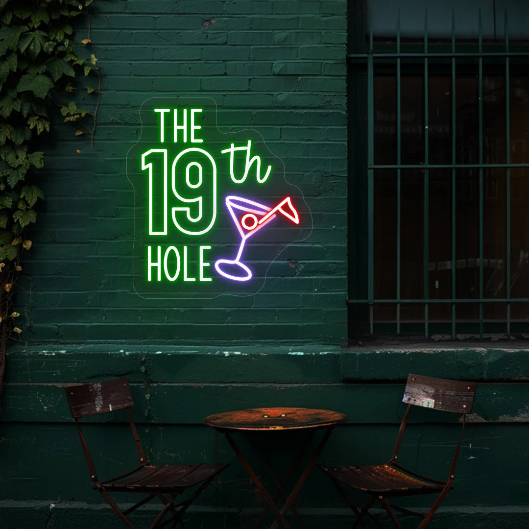The 19th Hole Golf Neon Sign