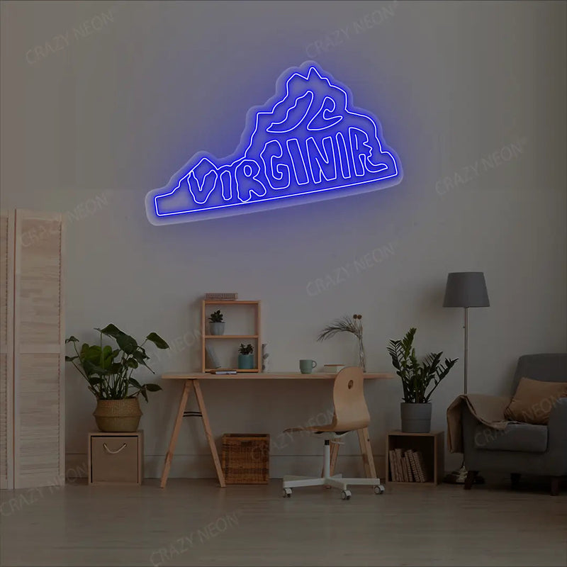 VIRGINIA Map Neon Sign