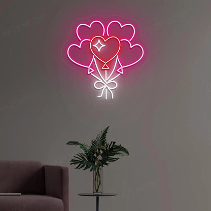 Heart Shape Balloons Neon Sign