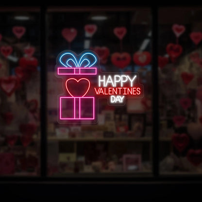 Gift Box valentine Neon Sign