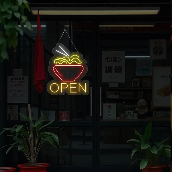 Noodles Open Neon Sign