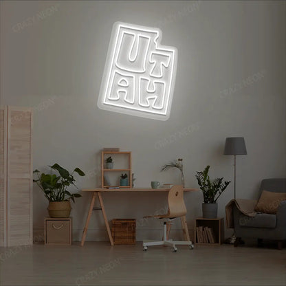 UTAH Map Neon Sign