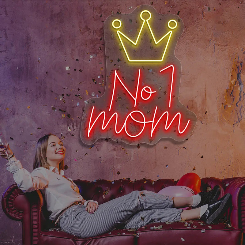 No.1 Mom Crown Neon Sign