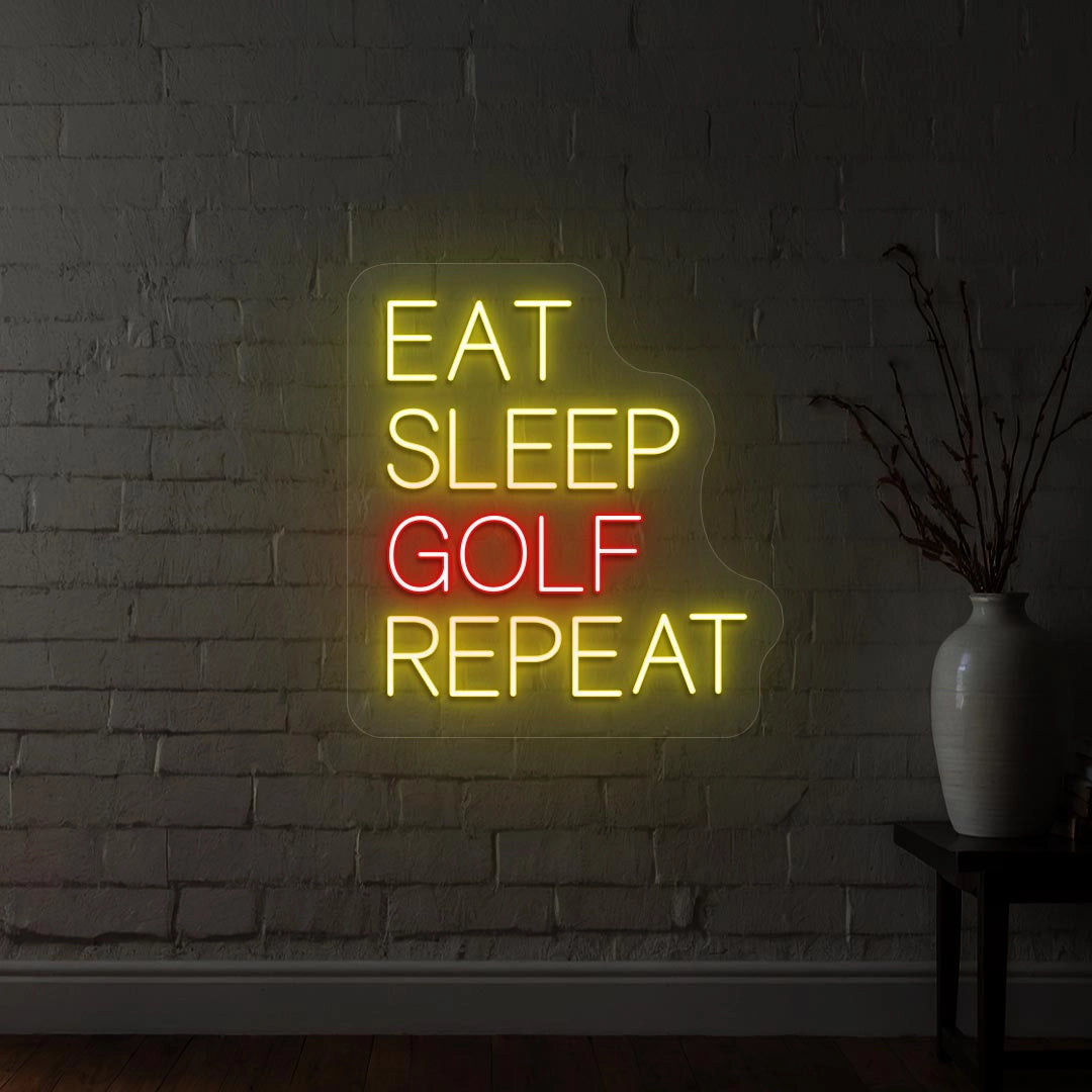 Eat Sleep Golf & Repeat Neon Sign