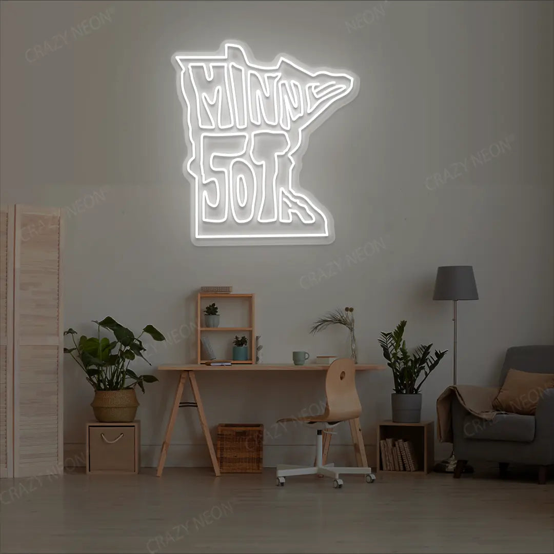 MINNESOTA Map Neon Sign