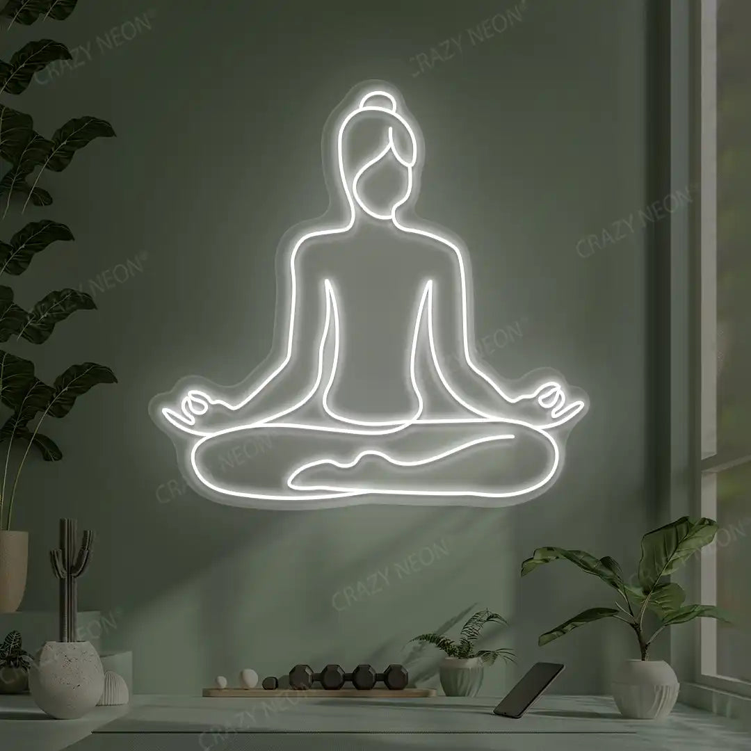 Swastikasana Contour Yoga Neon Sign