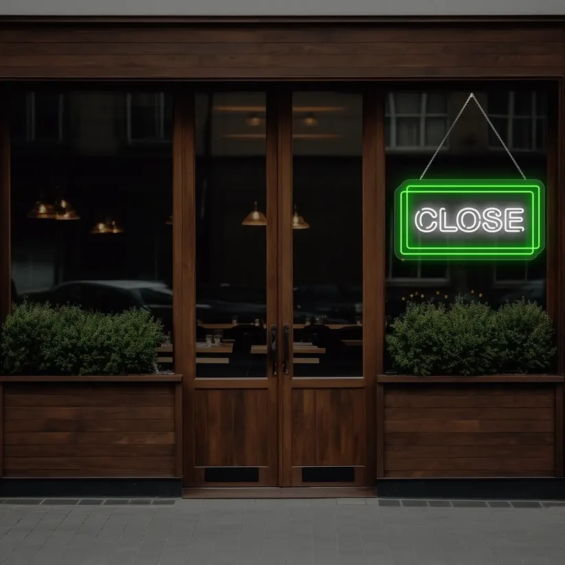 Horizontal Close Neon Sign- Box