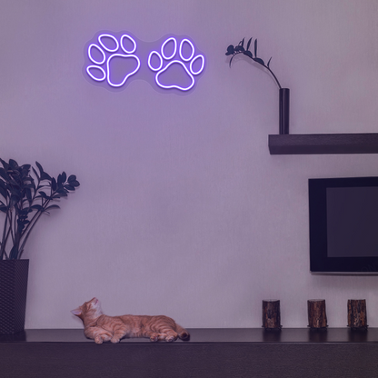 Paw Print Glow Neon Sign