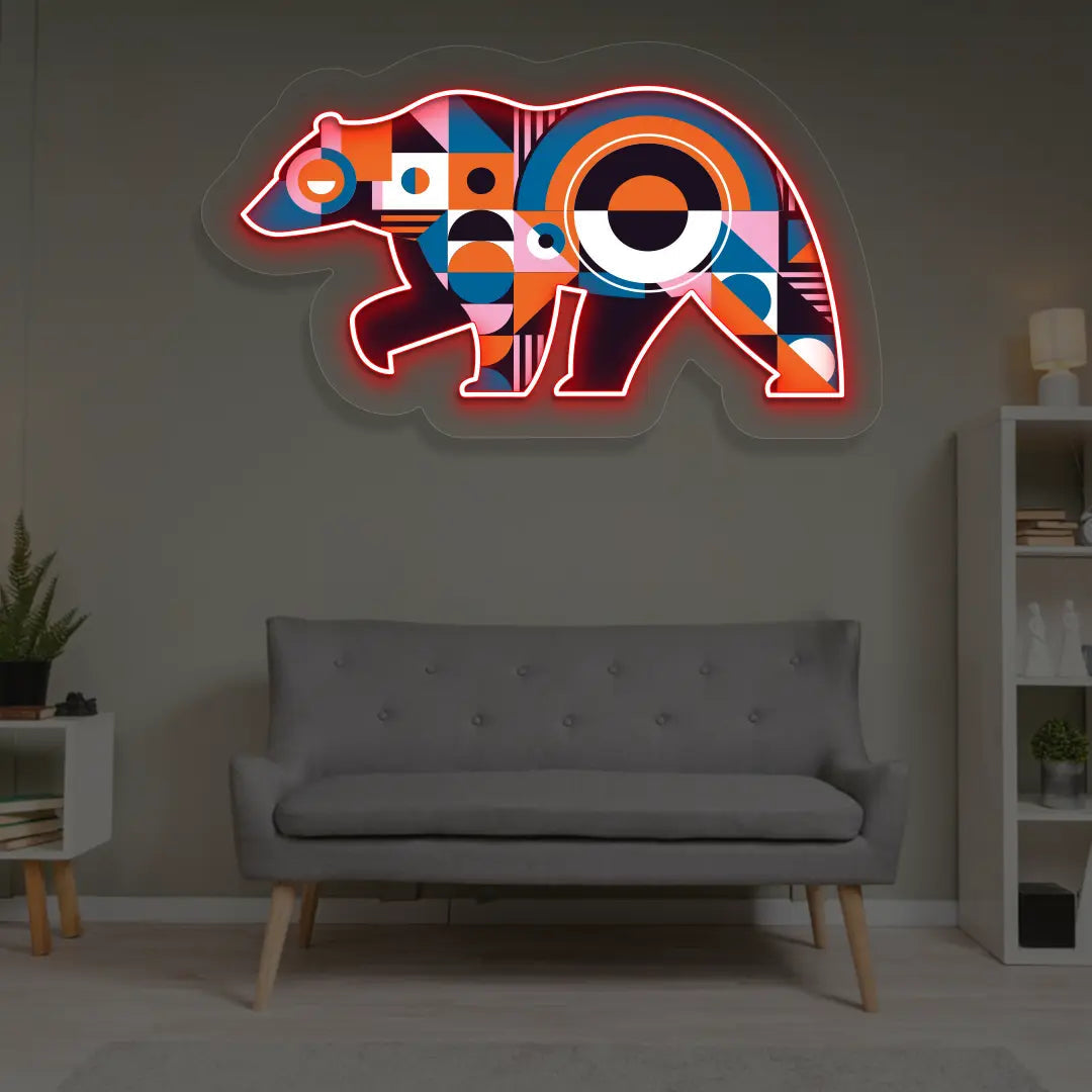 Chroma Bear Abstract Neon Artwork Sign