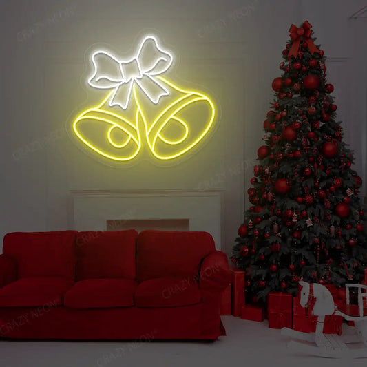 festive Merry Bells Neon Sign