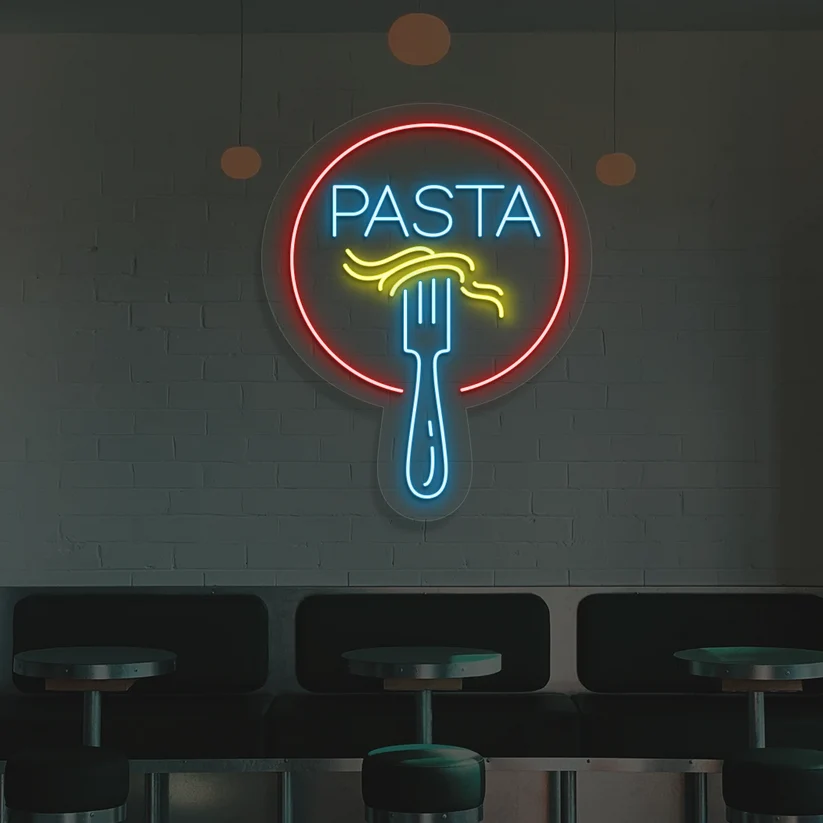 Fork & Pasta Neon Sign