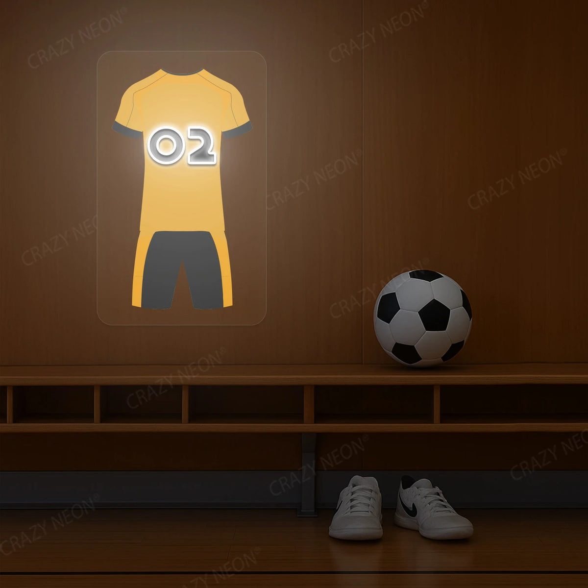 WOL Jersey Football Neon Artwork Sign