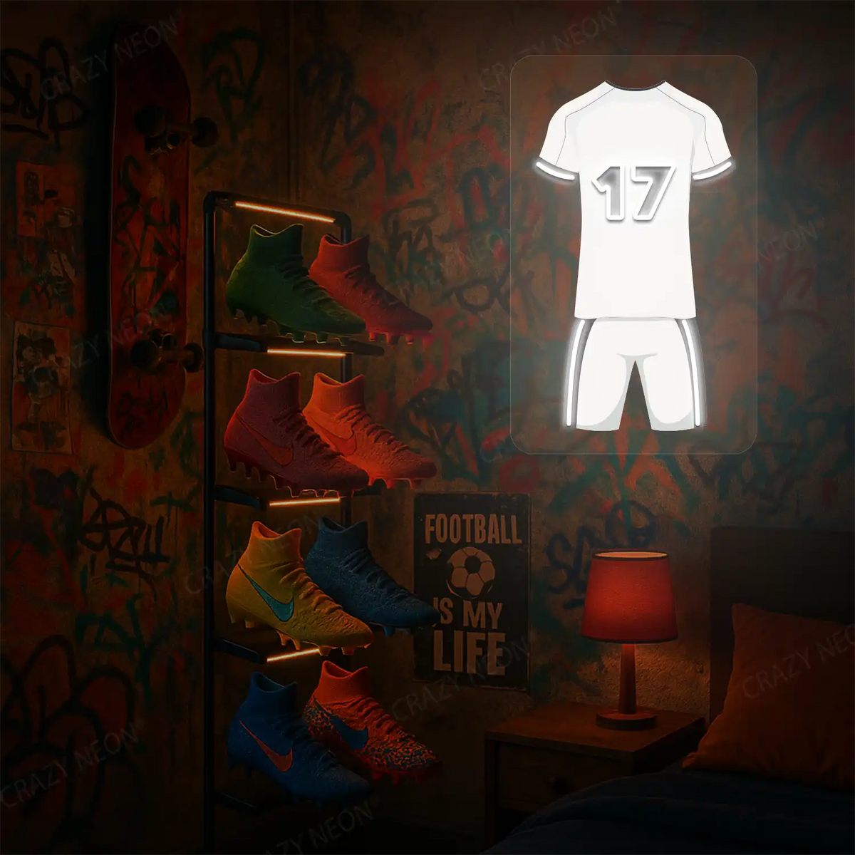 FUL Jersey Football Neon Artwork Sign