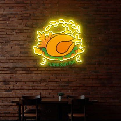 Thanksgiving Roast Turkey Neon Sign