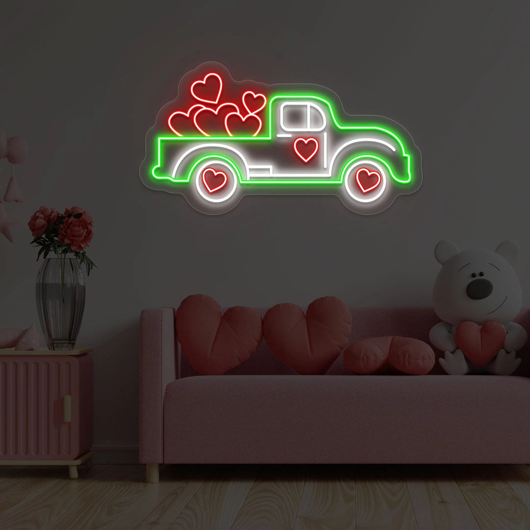 Delivering Love Truck Neon Sign