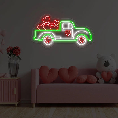 Delivering Love Truck Neon Sign