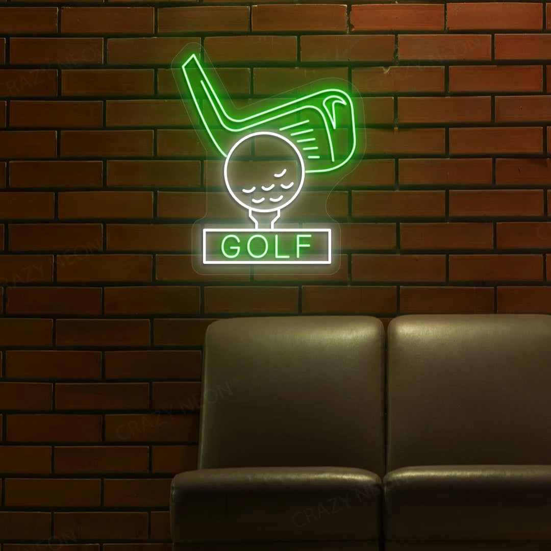 Golf Stick With Ball Neon Sign