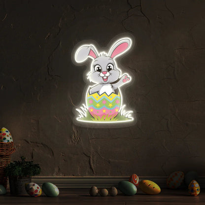 Easter Bunny in Egg Neon Artwork Sign