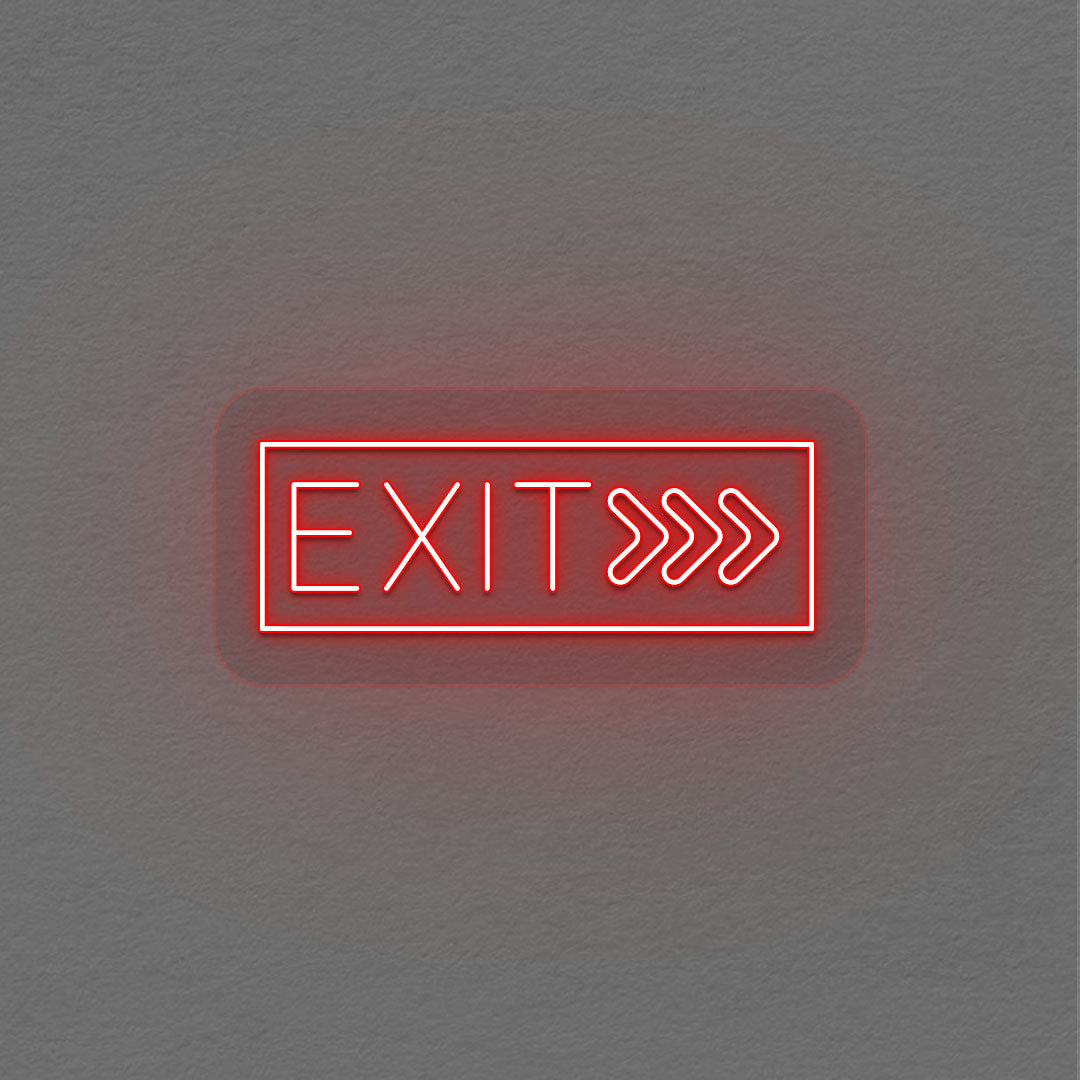 Exit With Arrow Neon Sign