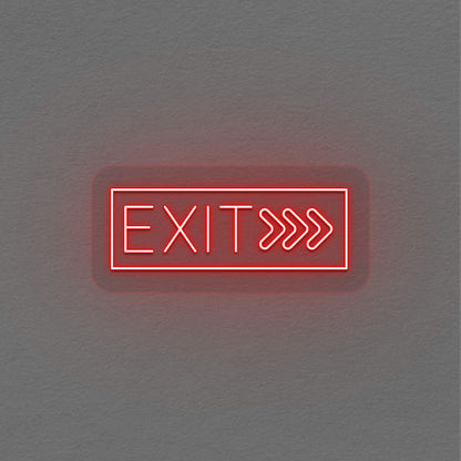 Exit With Arrow Neon Sign