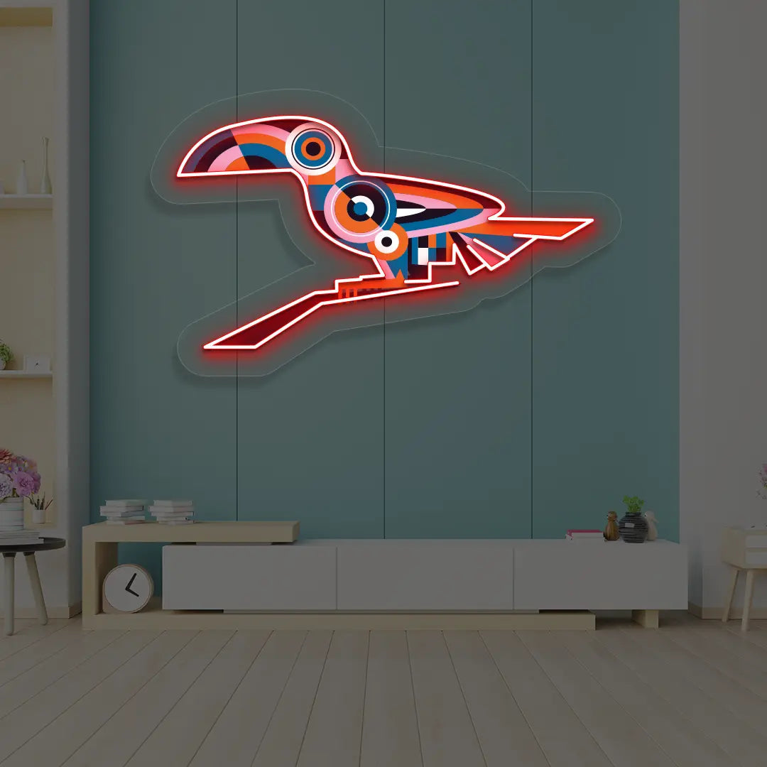 Toucan Harmony Abstract Neon Artwork Sign