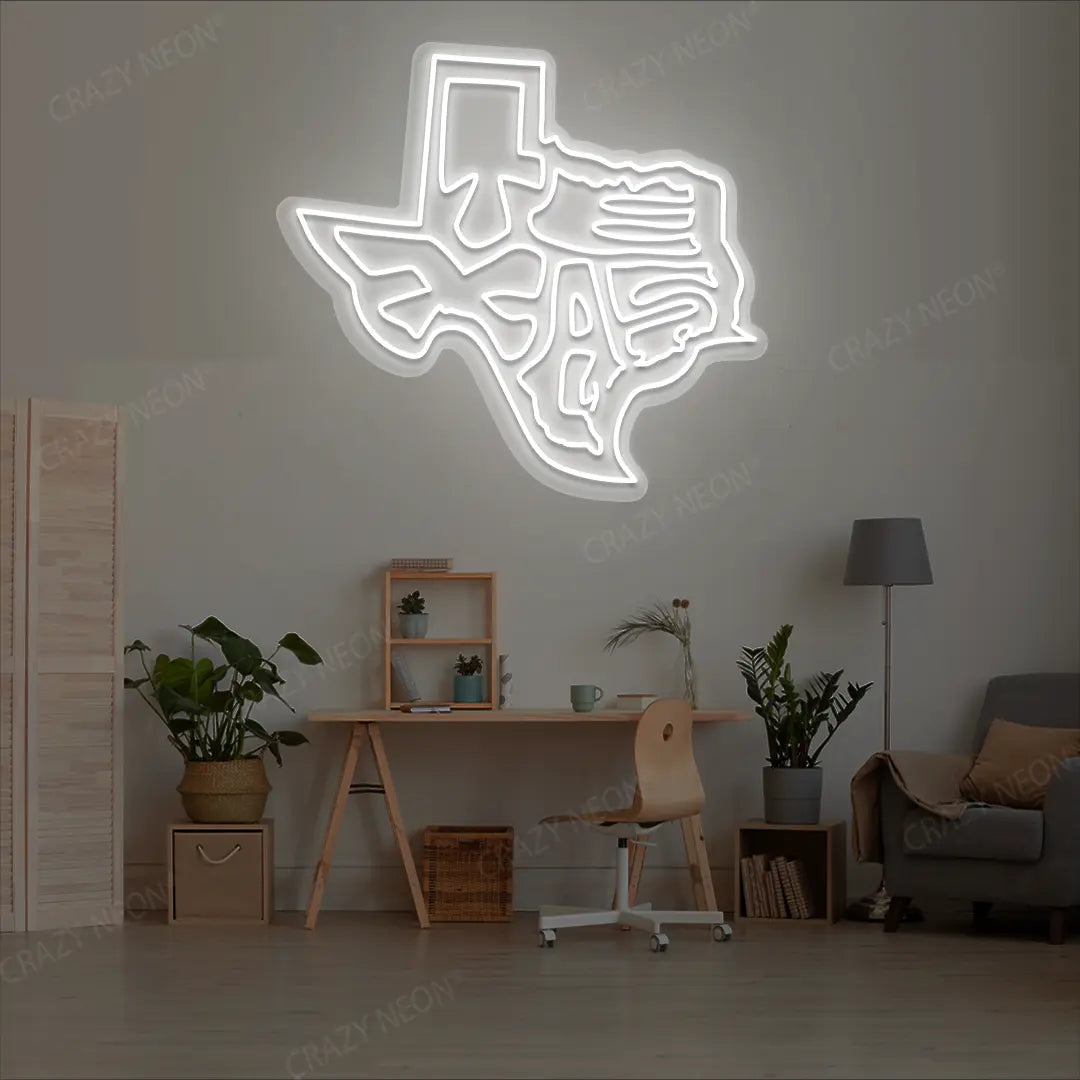 TEXAS Map Neon Sign