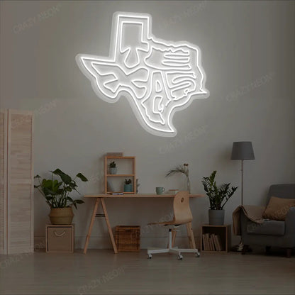 TEXAS Map Neon Sign
