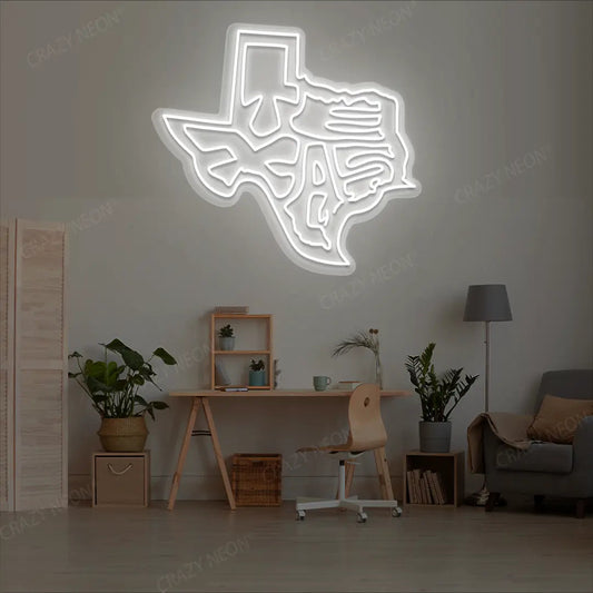 TEXAS Map Neon Sign