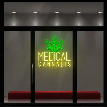 Medical Cannabis Leaf Neon Sign