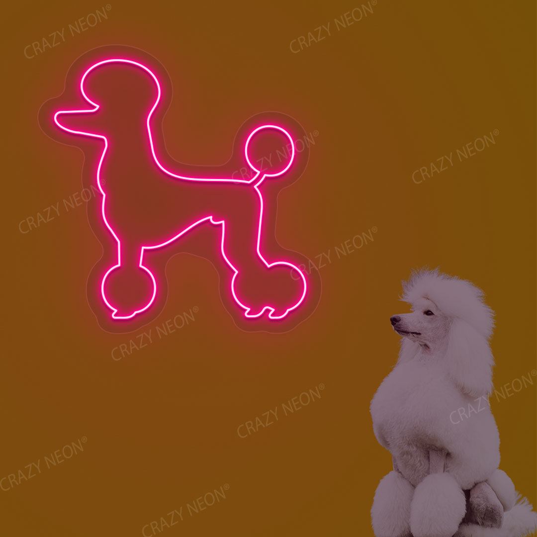 White Poodle Dog Neon Sign