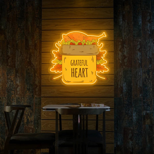 Autumn Harvest Jar Thanksgiving Neon Sign