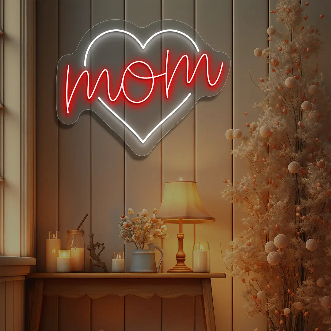 Mom Heart Neon Sign