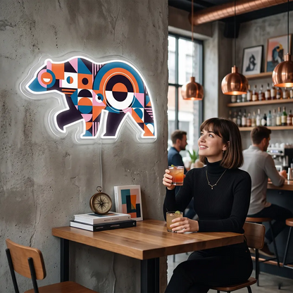Chroma Bear Abstract Neon Artwork Sign