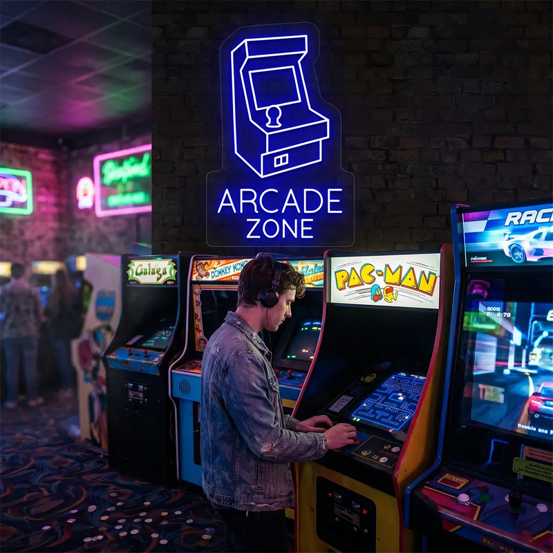 Nostalgic Arcade Zone Vintage Neon Sign