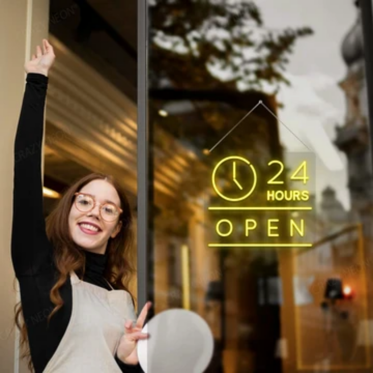 24 Hours Open LED Neon Sign  434 Reviews