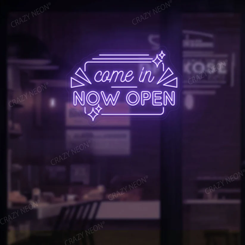 Come in Now Open Neon Sign