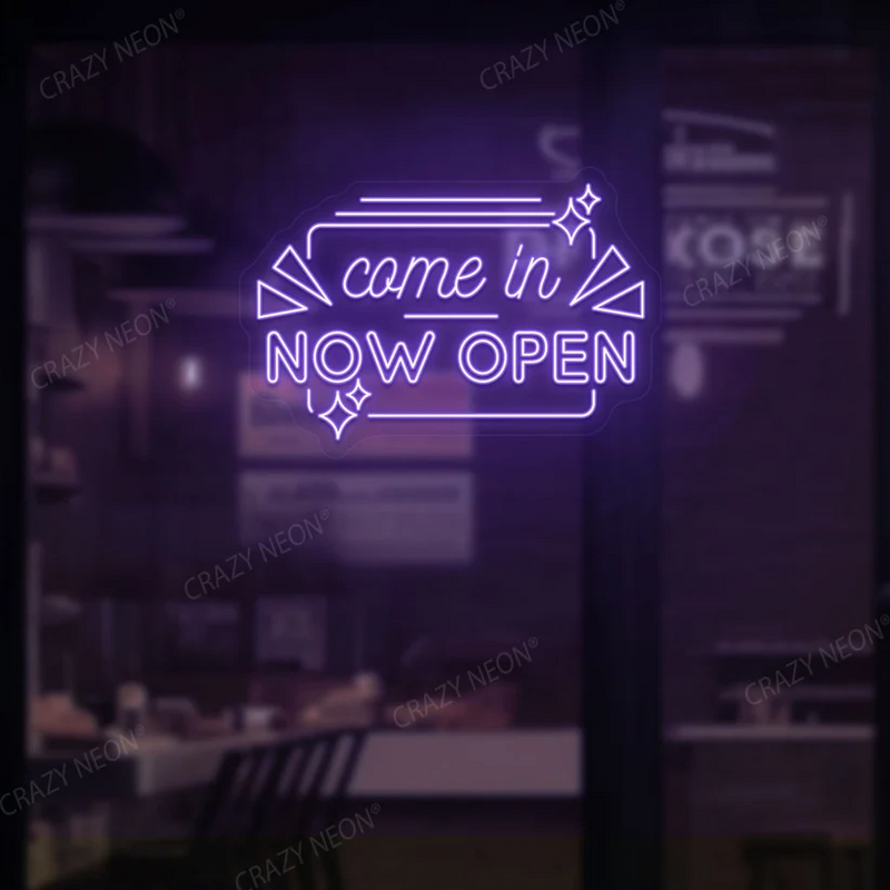 Come in Now Open Neon Sign