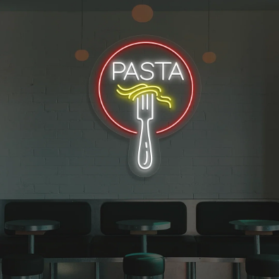 Fork & Pasta Neon Sign
