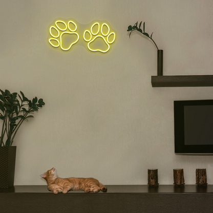 Paw Print Glow Neon Sign