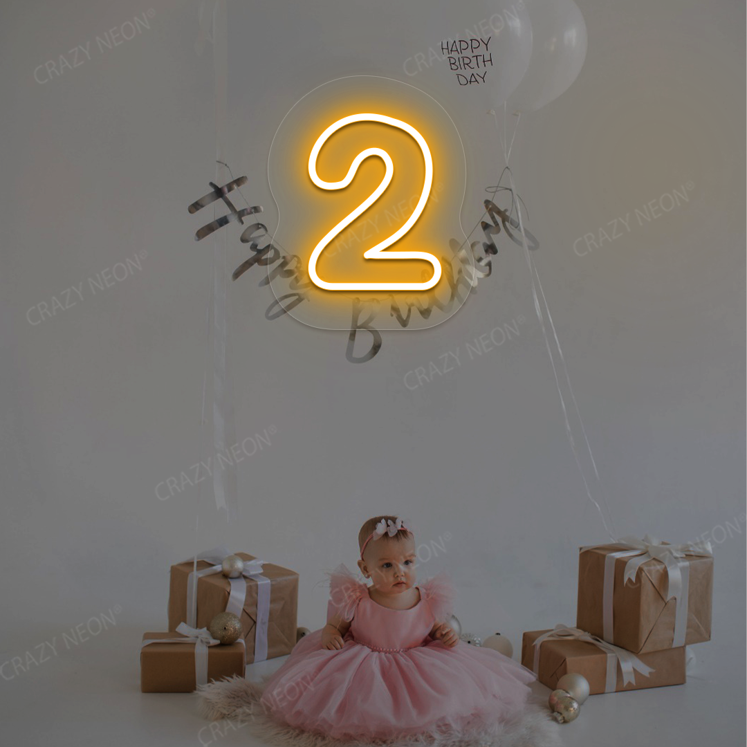 Number 2 Neon Sign