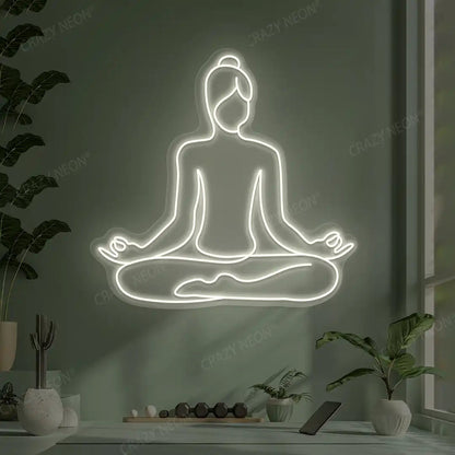 Swastikasana Contour Yoga Neon Sign