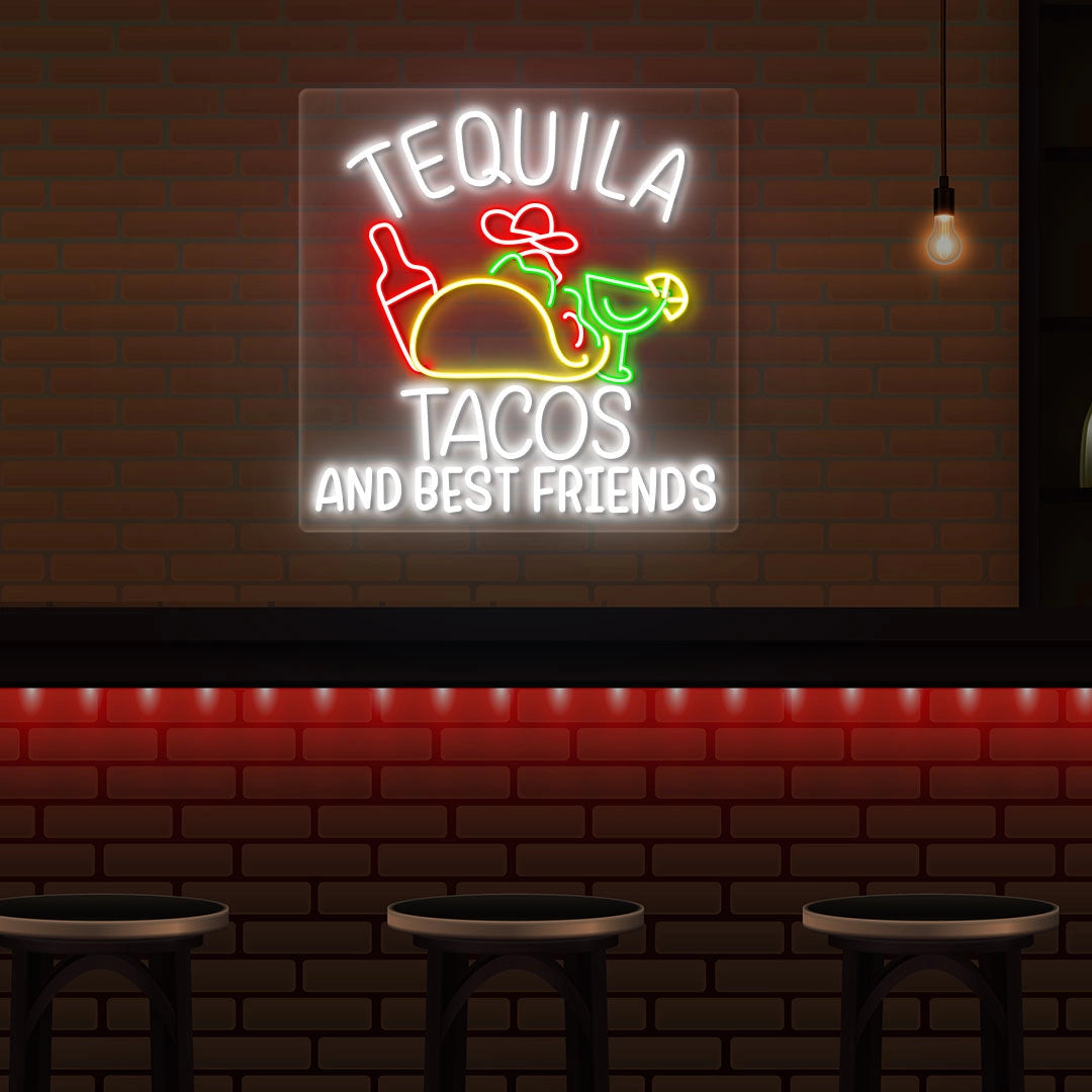 Tequila and Tacos Neon Artwork Sign