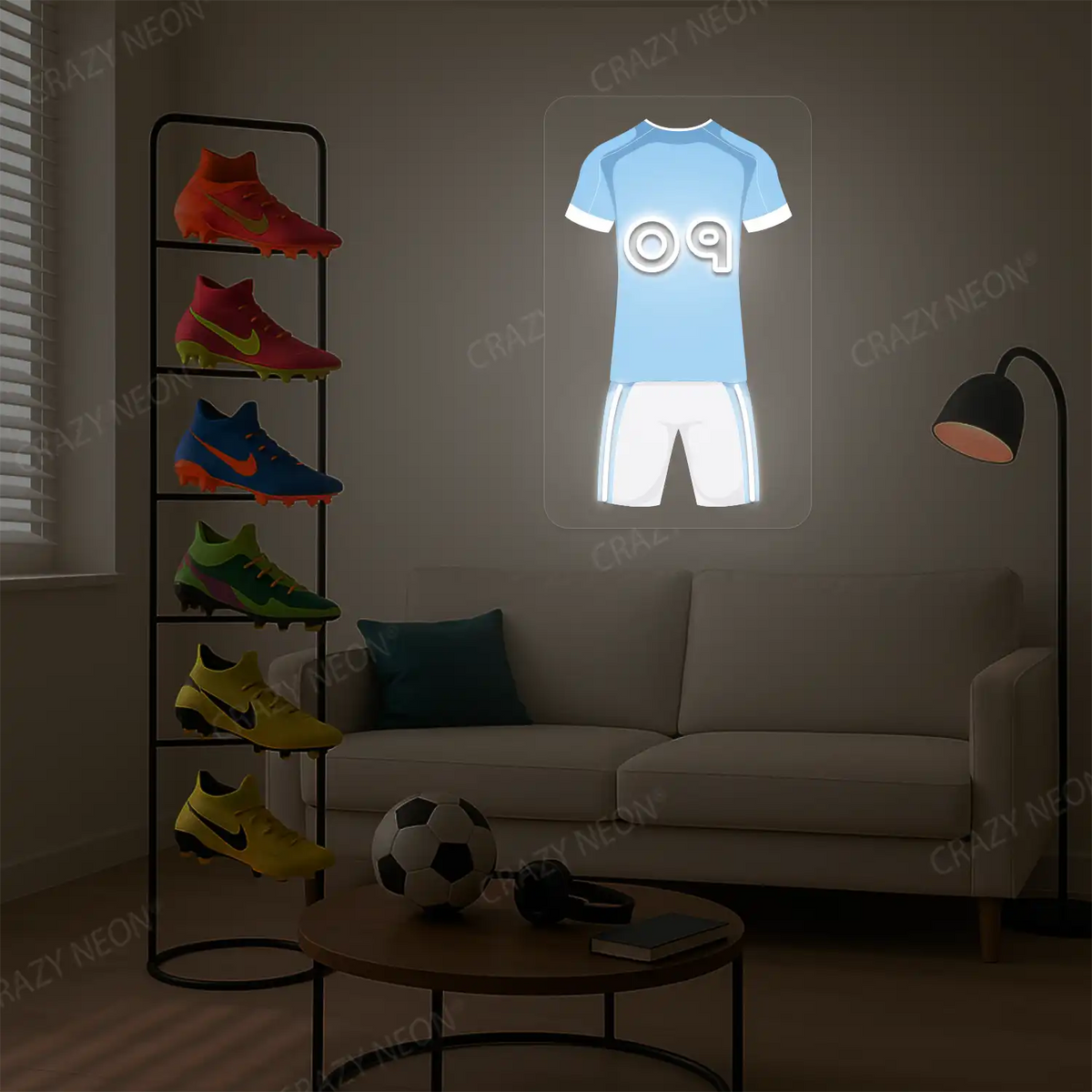 MCI Jersey Football Neon Artwork Sign