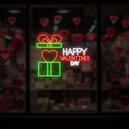 Gift Box valentine Neon Sign
