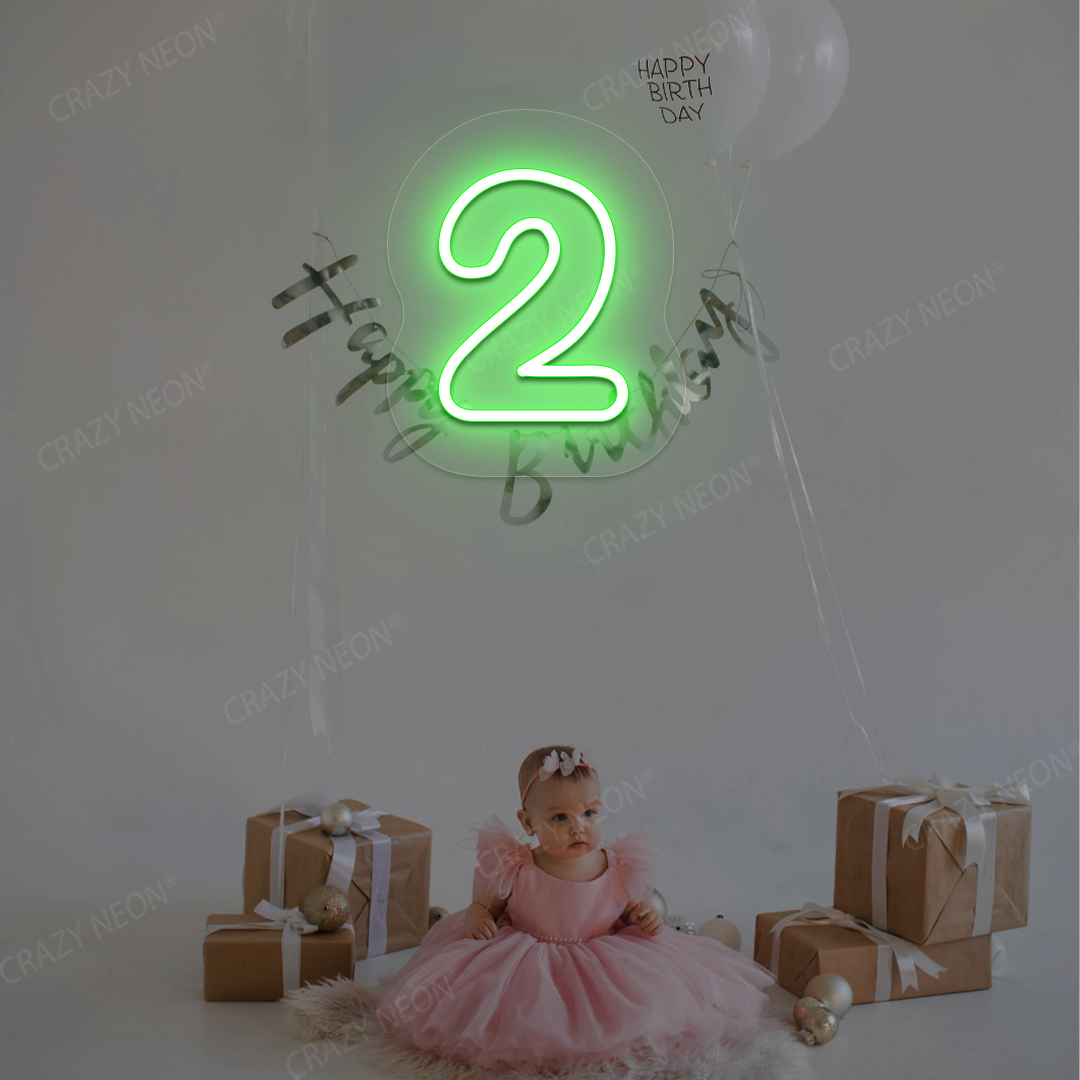 Number 2 Neon Sign