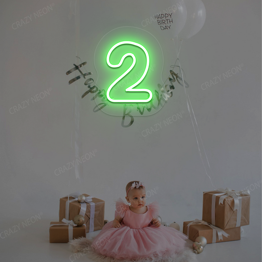 Number 2 Neon Sign