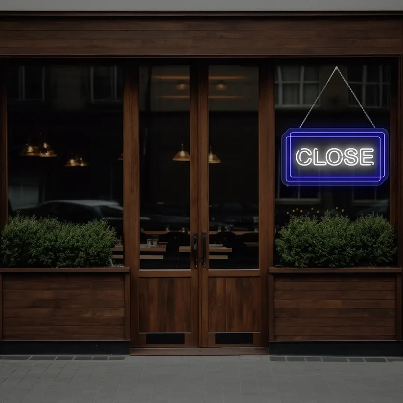 Horizontal Close Neon Sign- Box